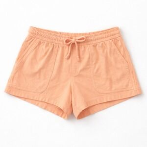 Athleta Farallon Shorts Peach Apricot Organic Cotton Utility Drawstring L 988047